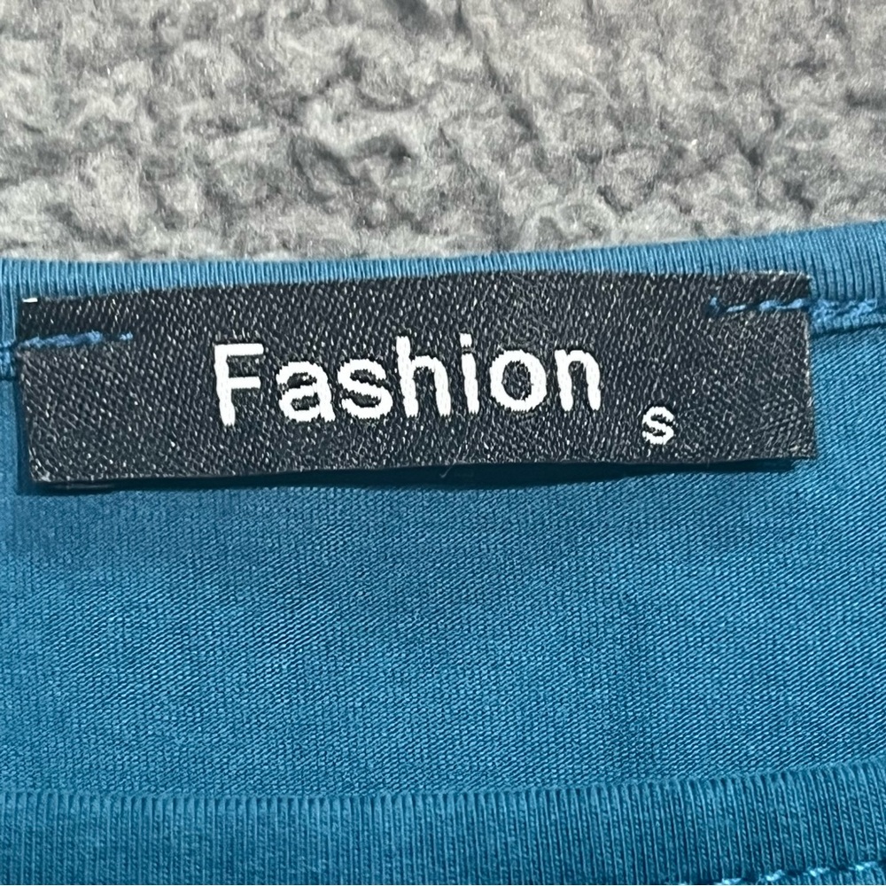Fashion Nova Teal Mini Short Sleeve‎ Dress with Side Ties - Picture 8 of 9